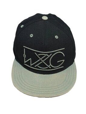 Weight And Glory Hat Cap Flat Fitty Adjustable Black Green Flat Bill